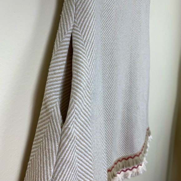 NWT FREE THE ROSES Anthro Herringbone Tweed Fringe Hem A-Line Mini Dress Boho - Picture 12 of 16